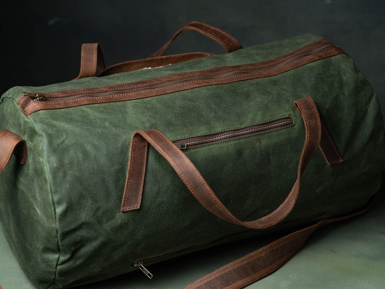 Zippered Pockets on a Duffel Bag