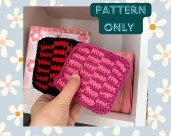 Easy No Sew Checkerboard Crochet Coasters Pattern || Beginner Friendly Simple Checked Checker Cup Drinks Mats||  Funky Retro Y2K Decor