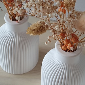 Vase weiß für Trockenblumen für Kerzen Dekovase Bild 2