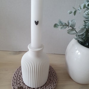 Vase weiß für Trockenblumen für Kerzen Dekovase Bild 6