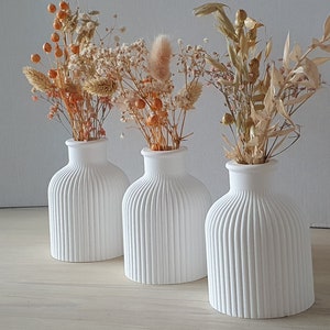 Vase weiß für Trockenblumen für Kerzen Dekovase Bild 1