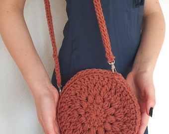 Boho Handtasche | Kleine runde Handtasche | gehäkelte Crossbody Bag