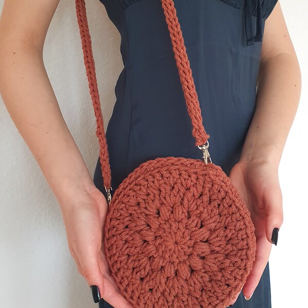 Boho handbag | Small round handbag | crocheted crossbody bag
