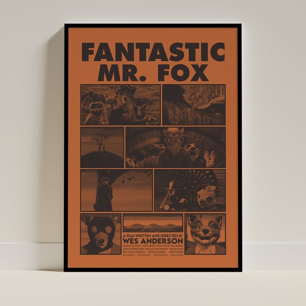 Fantastischer Mr Fox Orange Film, ungerahmt A4/A3/A2, Wandkunst, Home Poster, buntes Home Dekor