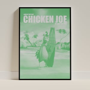 Movie Print of Surf&#39;s Up Green, Unframed A4/A3/A2, Wall Art, Home Poster, Colourful Home Decor