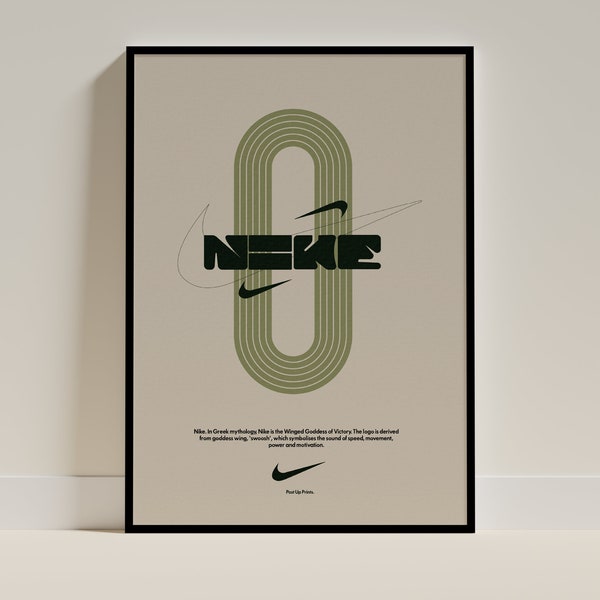 Vintage Nike Running Track Poster Custom, Ingelijste A4/A3/A2, Kunst aan de muur, Home Poster, Kleurrijk Home Decor