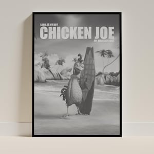 Surfs Up Chicken Joe Animated Movie Wall Bedroom Art Poster Movie Surfing Tropical Poster Unframed A4/A3/A2