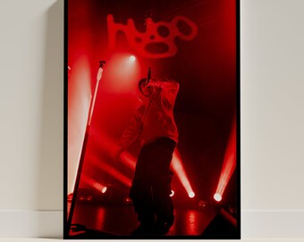Individuelles Musikposter von Loyle Carner 'HUGO' Red, Ungerahmt A4/A3/A2, Wand Kunst, Home Poster, Bunt Dekor