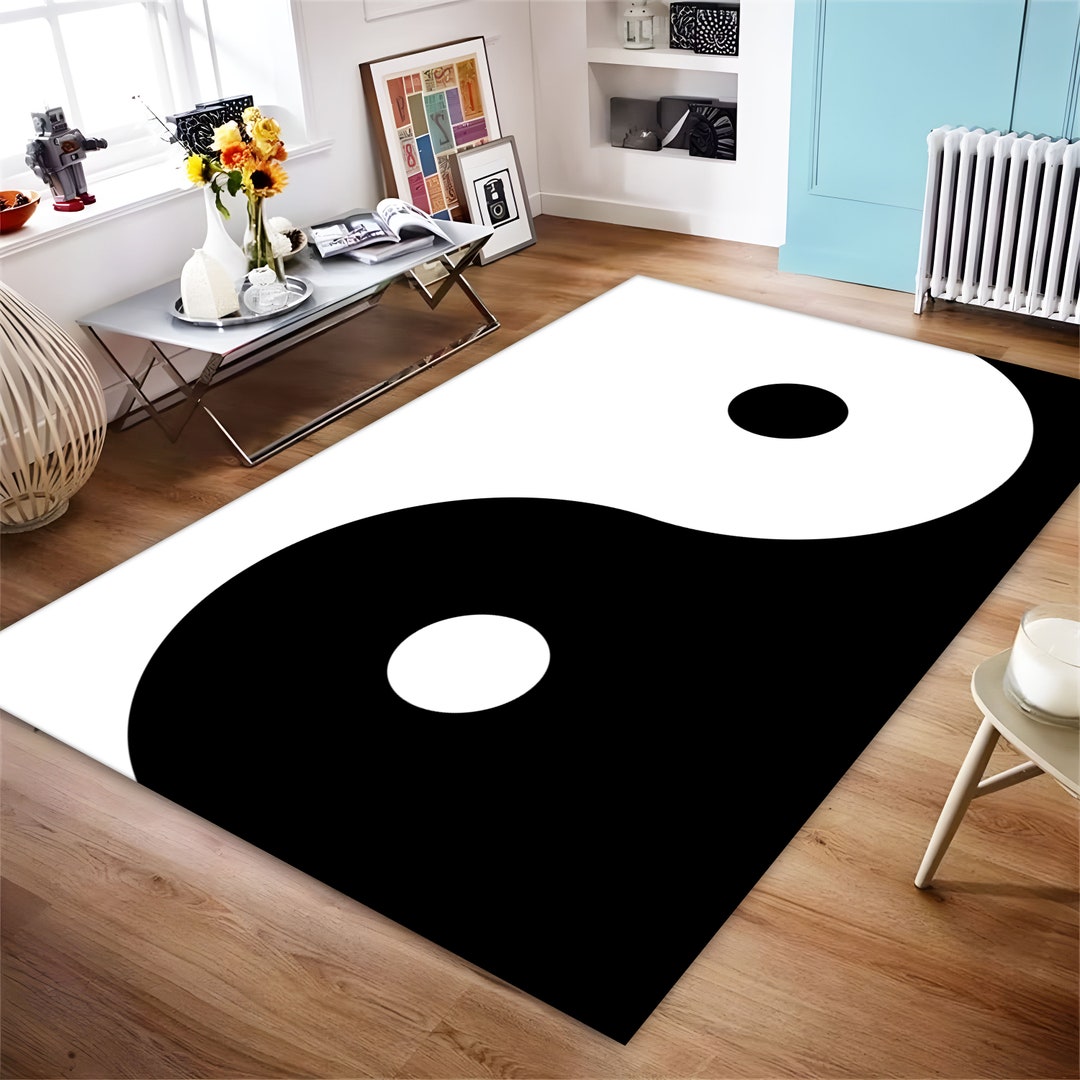 Yin Yang Ying Yang Rug Yin and Yang Japanese Rug Black and Etsy