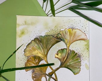 Carte aquarelle, carte postale, carterie d'art, pièce unique, carte postale, carte fait main, carte de voeux, anniversaire, fête des mères