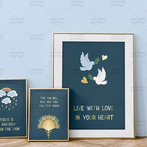 Motivational Positive Quote Print Bundle Wonderful World Any Room Decor ...