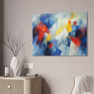 Abstract Colorful Canvas Art Print, Modern Wall Decor, Home Office Artwork, Bright Living Room Accent, Gift for Art Lovers