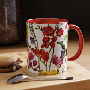 Floral Coffee Mug: Vibrant Blooms, Plant Lover Gift