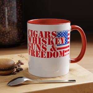 Patriotic Coffee Mug: Bold American Spirit, Whiskey Lover&#39;s Gift