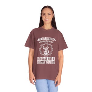 Courage & German Shepherd T-Shirt: Dog Lover Gift