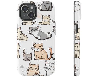 Kawaii Cat Phone Case: Dual Layer Protective Cover