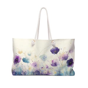 Floral Weekender Bag: Stylish Travel Tote, Summer Beach Bag (24&quot; x 13&quot;)