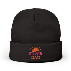 Super Dad Knit Beanie | Embroidered Gift for Father&#39;s Day, Winter Accessory, Dad&#39;s Hat, Unique Birthday Present, Cozy Beanie