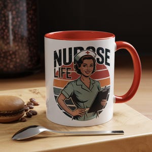 Vintage Nurse Life Coffee Mug - Perfect for Nurses, Gift for Healthcare Workers, Inspirational Drinkware, 11/15oz, Coffee Lover&#39;s Favorite