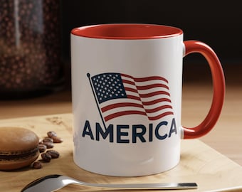 Kaffeetasse mit Amerikanischer Flagge: USA Geschenk