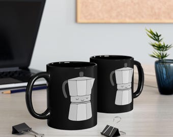 Espresso Maker Black Mug | Coffee Lover Gift, Kitchen Decor