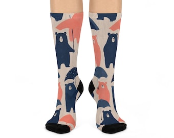 Bear Crew Socks: Cozy Animal Print Socks for Nature Lovers