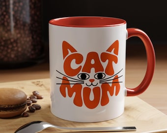 Cat Mum Coffee Mug - Playful Cat Design, Gift for Pet Lovers