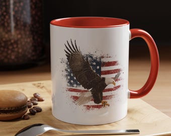 Patriotic Eagle Coffee Mug: American Pride Drinkware, 11oz/15oz