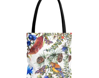 Floral Tote Bag: Botanical Garden Reusable Shopping Bag