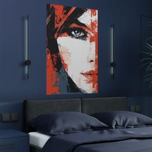 Satin Abstract Portrait Poster: Modern Pop Art Wall Decor