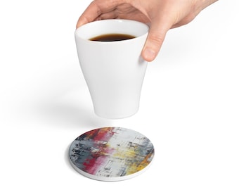 Abstract Art Ceramic Coaster Set: Modern Drink Coasters
