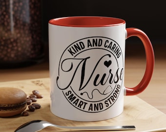 Krankenschwester-Kaffeetasse, Art und Fürsorglichkeit, Geschenk für Pflegekräfte, Geburtstag, Wertschätzung, medizinische Berufe