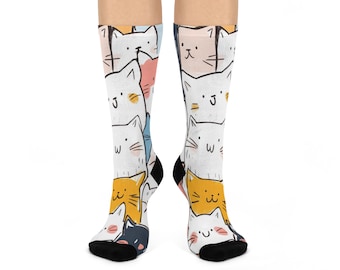 Cat Crew Socks: Colorful Cat Lover Gift