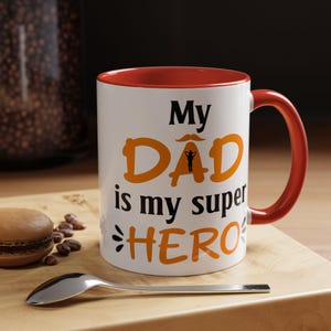 Hero Dad Coffee Mug, Superhero Gift for Dad, Father&#39;s Day Mug, Personalized Dad Mug, Birthday Gift for Him
