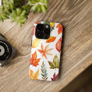 Funda para teléfono con hojas de otoño: funda resistente con estampado floral otoñal, funda con estética otoñal, regalo inspirado en la naturaleza para ella, funda con ambiente otoñal, [...]