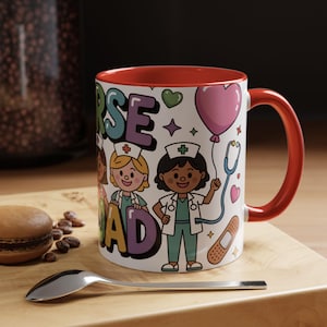 Caneca de café da equipe de enfermagem: presente colorido de agradecimento à saúde