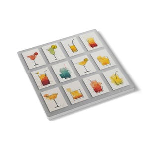 Colorful Drink Coasters for Home Bar, Decorative Ceramic Coaster Set, Cocktail Party Decor, Gifts for Drink Lovers, Summer Home Accessory