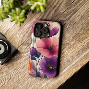 Floral Phone Case: Tough Dual-Layer Protection, Wireless Charging