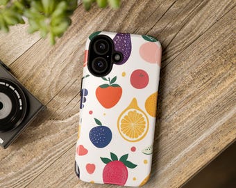 Colorful Fruit Pattern iPhone Case: 3D Wrap, Shockproof TPU Liner