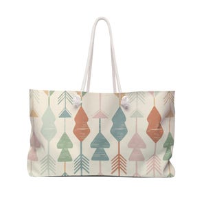 Bolso de fin de semana bohemio: elegante bolso de viaje con asas de cuerda