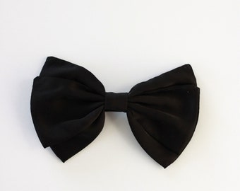 Black Satin Hair Bow, Hair Clips Uk, Oversized Bow Hair Clip, Black Bow, Wedding Bow, Ladies Bow, Raceday Bow, Birthday Bow