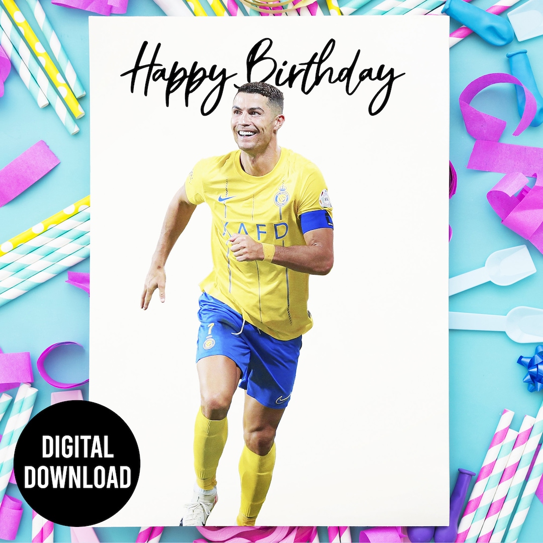 Ronaldo Birthday Card Digital Download Cristiano Ronaldo Card Birthday