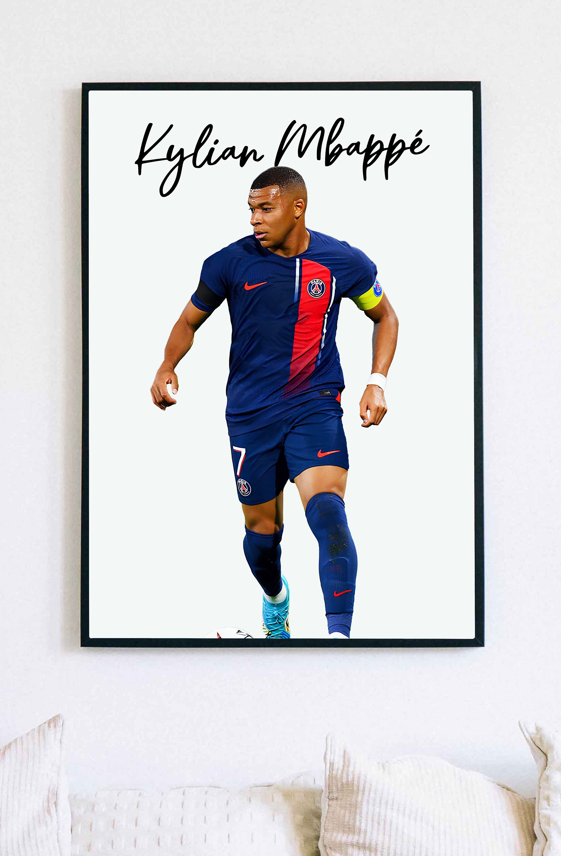 Kylian Mbappe Poster Football Poster Football Print A2 A4 A3 Picture Wall  Art Poster Gift Soccer Poster Boys Room Poster PSG 