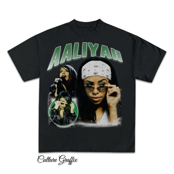 Aaliyah Bootleg Shirt Black, Vintage Rap Hip Hop Tee Aaliyah, Merch Oversized Heavy Cotton Tee, Aaliyah Bootleg T Shirt, Vintage Graphic Tee