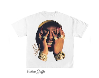 Lil Yachty Shirt, Vintage White Rap Tee, Hip Hop Graphic Print T-Shirt, Merch T Shirt Lil Yachty, Oversized Heavy Cotton White Tee Shirt