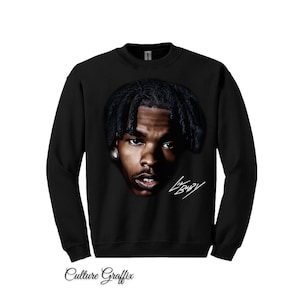 Lil Baby Sweater Black, Vintage Rap Sweatshirt Lil Baby Hip Hop Graphic Print, Merch Sweater Lil Baby, Oversized Heavy Cotton Sweatshirt