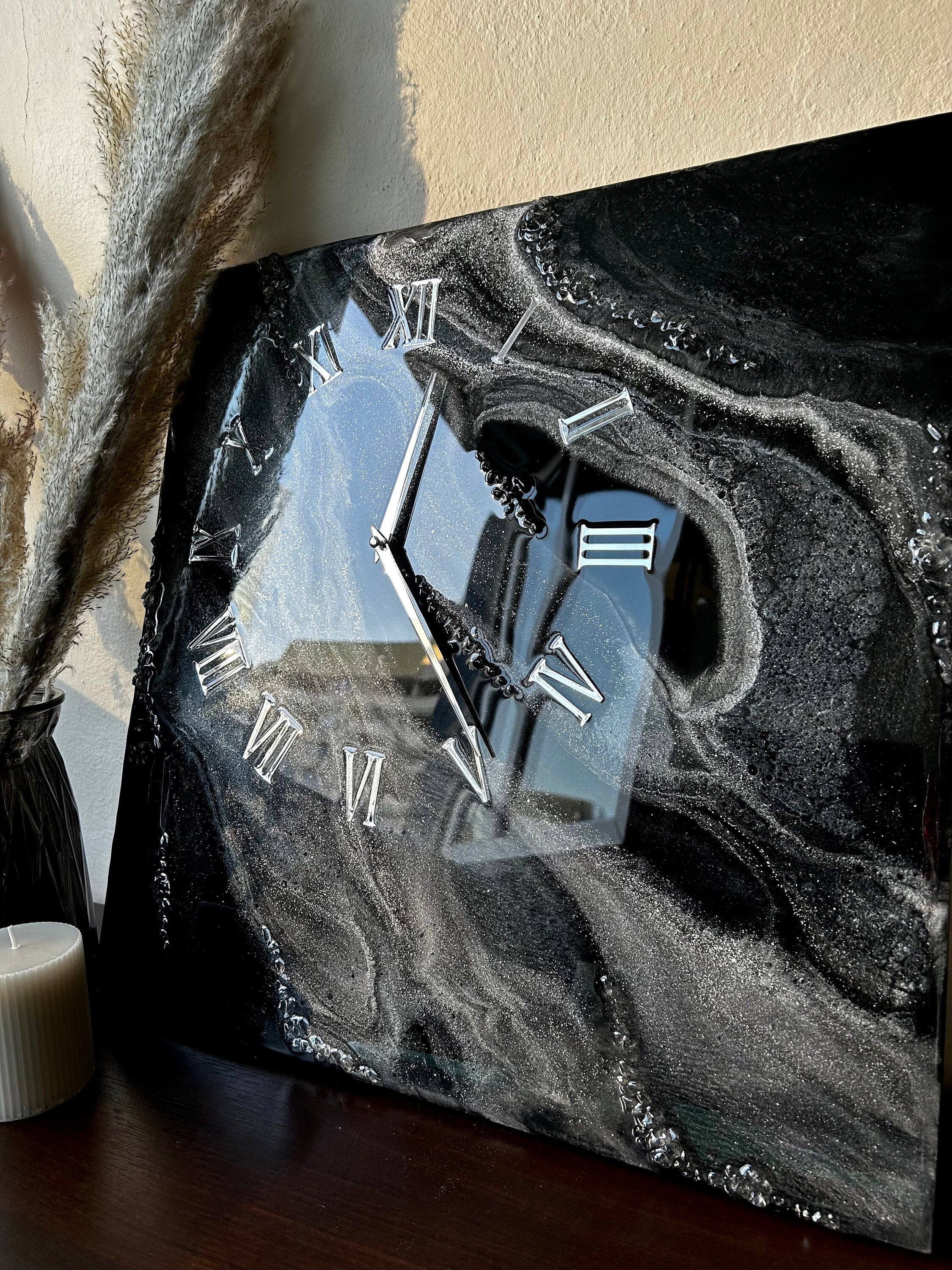 Handmade Epoxy Resin Wall Clock Birthday Gift Boss Gift Etsy