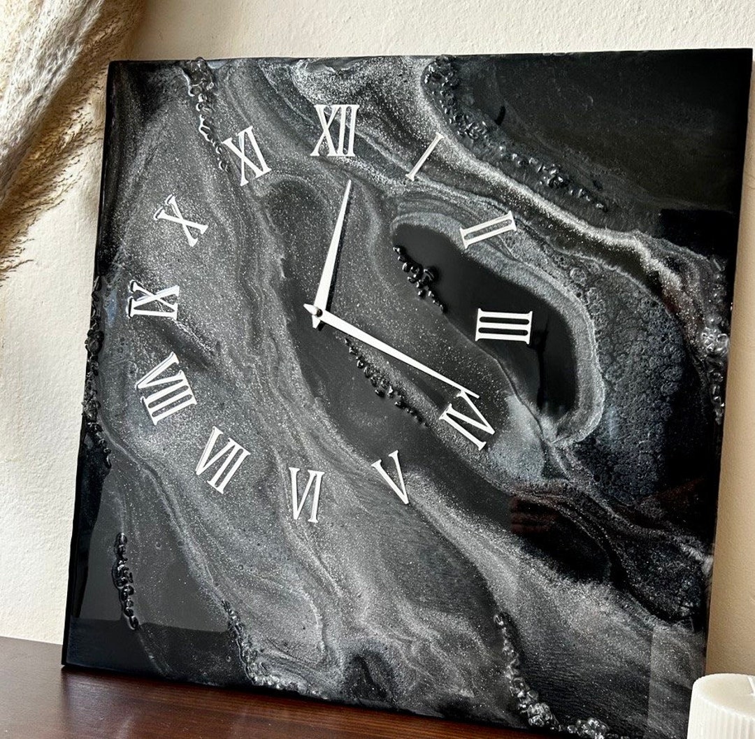 Handmade Epoxy Resin Wall Clock Birthday Gift Boss Gift Etsy
