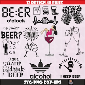 Beer Quotes  BUNDLE Svg/Eps/Png/Dxf/Jpg/Pdf, Beer Dad Svg, Funny Beer Saying Svg, Beer Mug Silhouette, Drinking Commercial, Alcohol Print