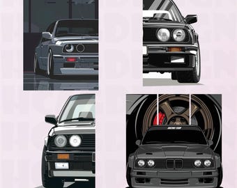 Premium Vintage Bmw Design ,Custom Car Shirt Design ,Bmw Printable Design , Bmw Cricut Design ,Bmw Spot Car E30 , Svg,Png,Dxf,Eps